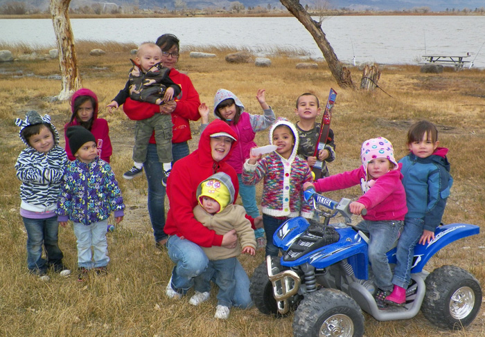 Lone Pine Kids enjoying the day at fishing derby (Custom)