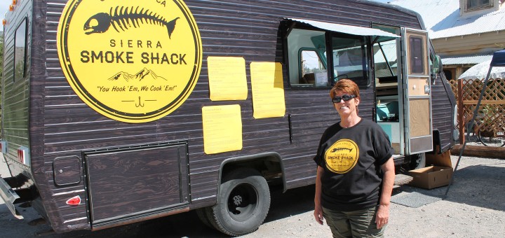 Nate Deschenes’ mom, Patsy Wilson, outside the Shack in June Lake. Photo courtesy: Sheet staff.