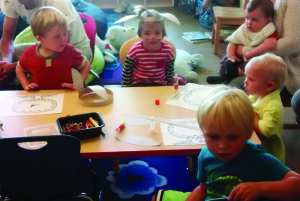 Arts and crafts during weekly Story Time at the Mammoth Lakes Library. Photo courtesy: Sulin Jones.