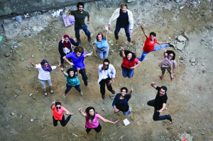 The Mada Masr staff celebrates its one-year anniversary in July of 2014. Photo courtesy: Mada Masr.