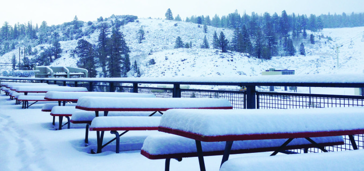 Snow accumulation at June Meadows Chalet after the Dec. 2 storm. The Mountain eagerly awaits this weekend’s storm, with opening day scheduled for Dec. 13. Photo courtesy: Abigail Ross.