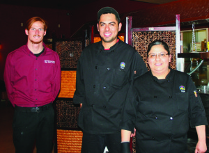 From left: Server John Truax, Cook Gabriel Osnaya and Chef Martha Ramos. Photo courtesy: Sheet staff.