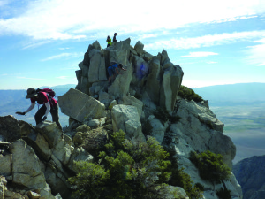 Scrambling along the class 3 summit of Sawmill Point. Photo courtesy: Sheet staff.