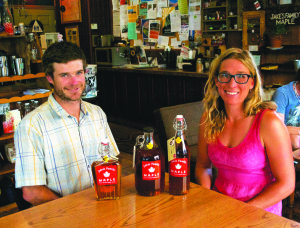 Andrew Soleman and Kristen Shelburg are bringing Vermont-based Jake’s Family Maple Syrup to the Eastern Sierra. Photo courtesy: Sheet staff.