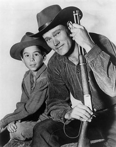 Johnny Crawford and Chuck Connors from The Rifleman, circa 1960.