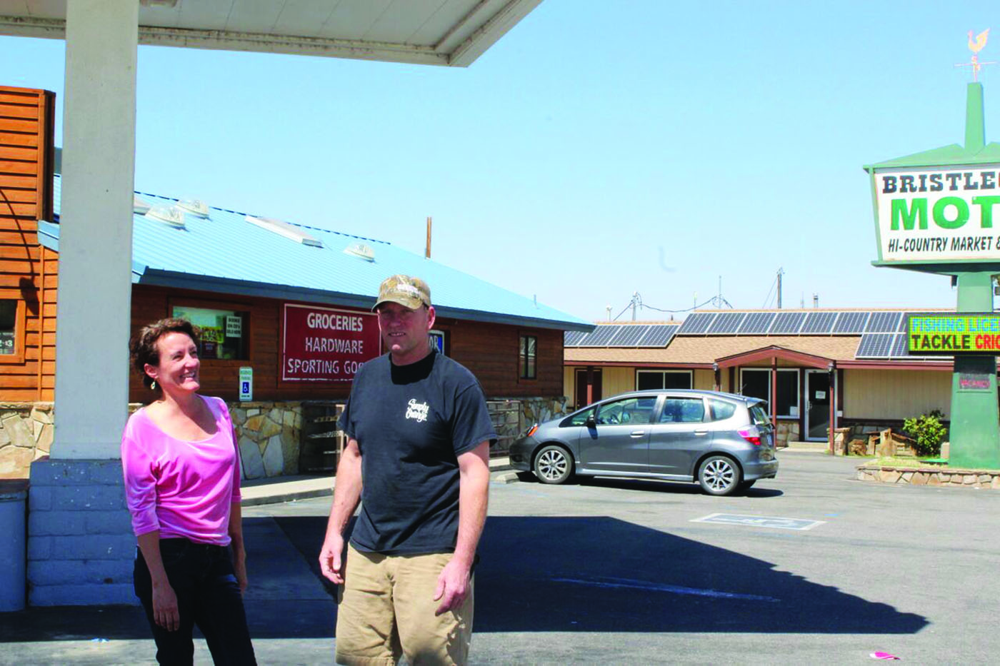 Holt and Manager Jill Montgomery outside the store. Photo courtesy: Sheet staff.