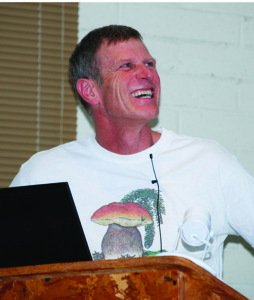 Dr. Jonathan Bourne giving a SNARL lecture on wild mushrooms, circa 2013. Photo courtesy: Sheet staff.