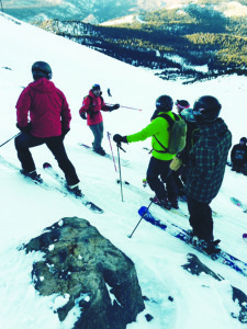 Howie Schwartz of Sierra Mountain Guides leads a course in identifying avalanche terrain. Photo courtesy: Allan Pietrasanta.